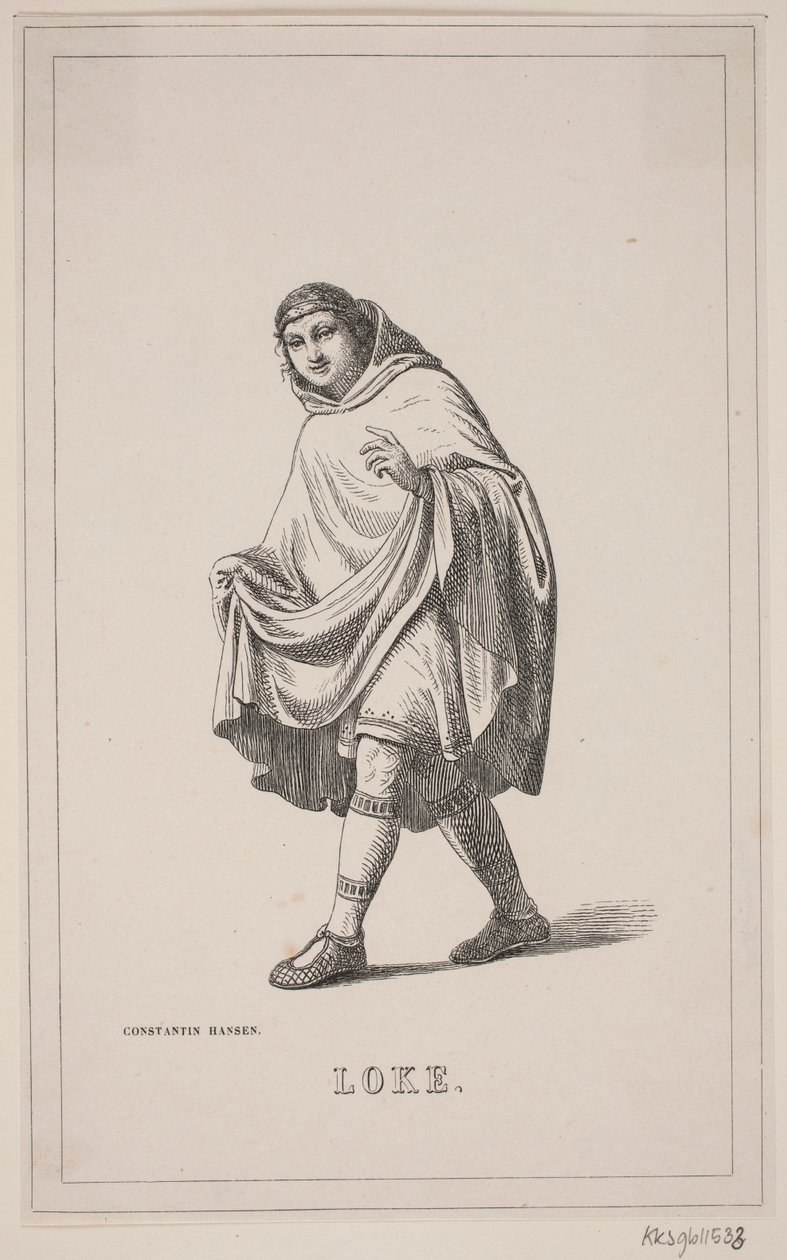 Loke. Ilustración para la historia de Dinamarca de Fabricius 1, 108. de H. C. Henneberg