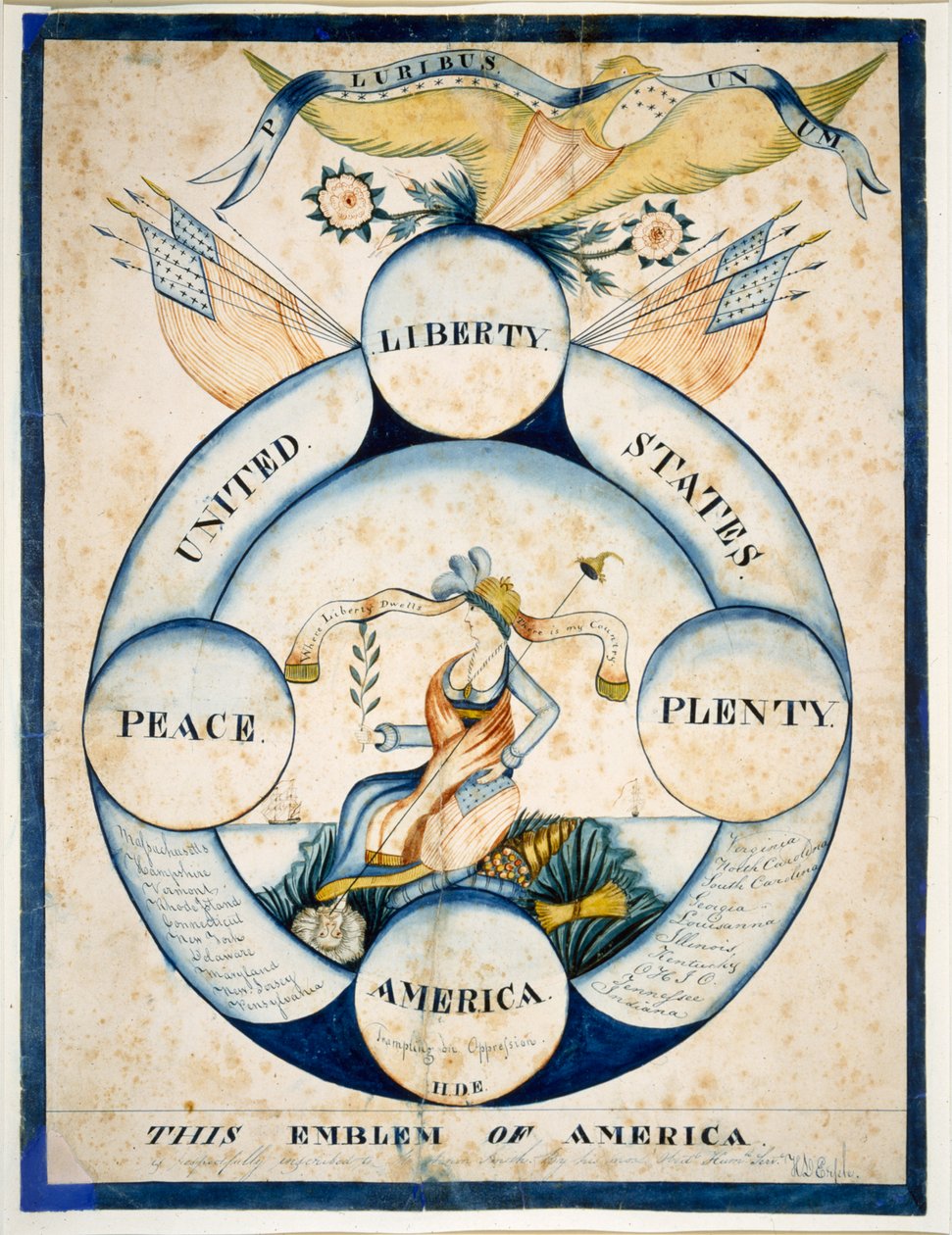 Este emblema de América, c.1818 (acuarela sobre papel) de H. D. Ersele