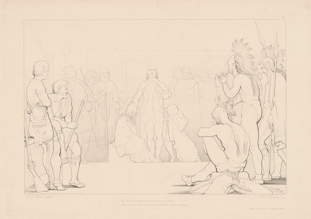 Él Reza al Cielo por su País Sangrante de H. G. Watkins, after George Elgar Hicks
