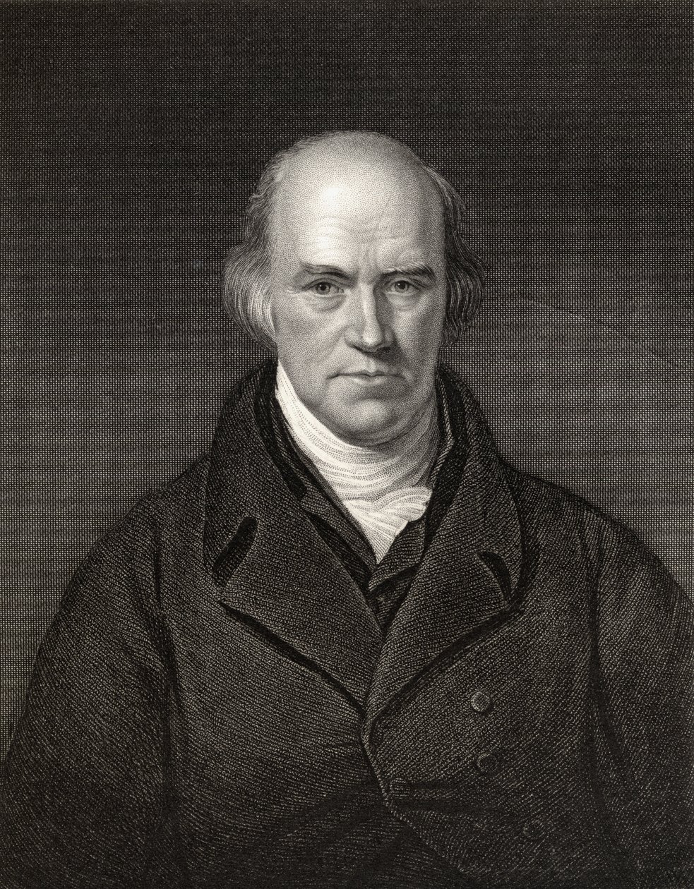 Davies Gilbert, Presidente de la Royal Society, grabado por J. Thompson, de 
