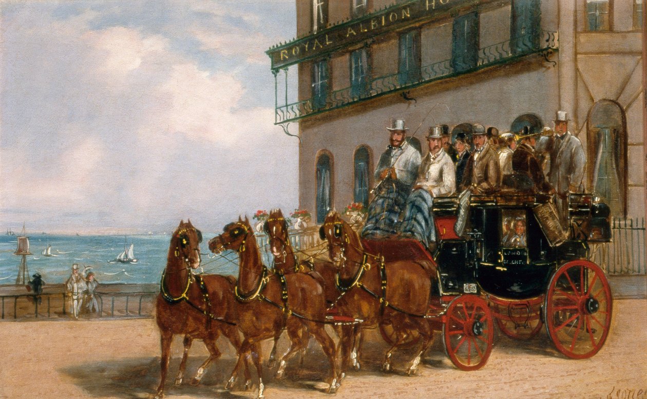 Una diligencia frente al Hotel Royal Albion de H. J. Jones