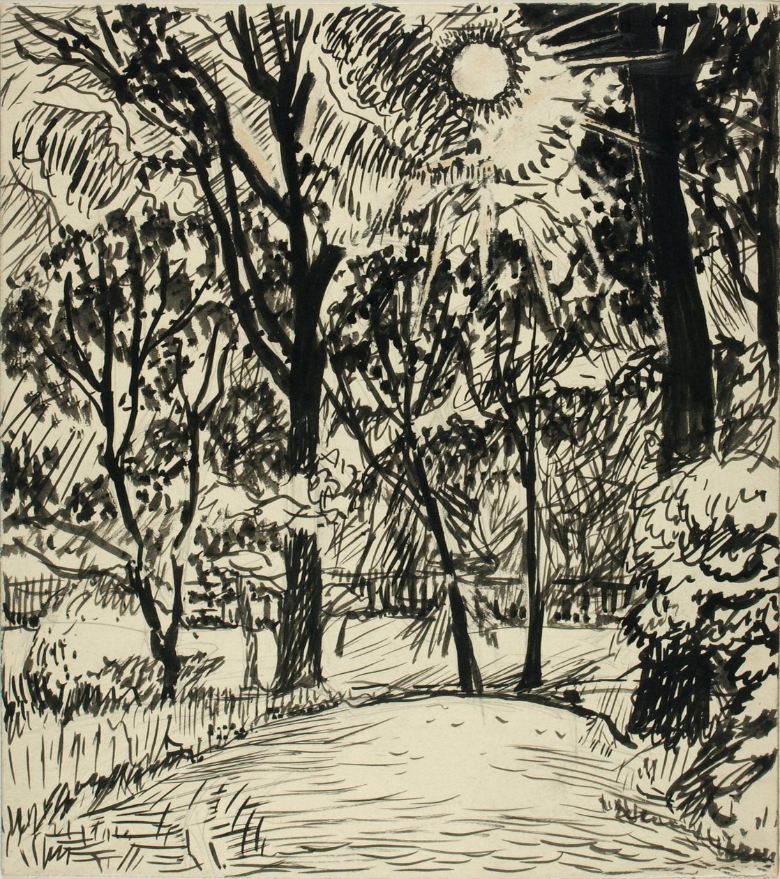 (Camino iluminado por el sol) de H. Lyman Sayen