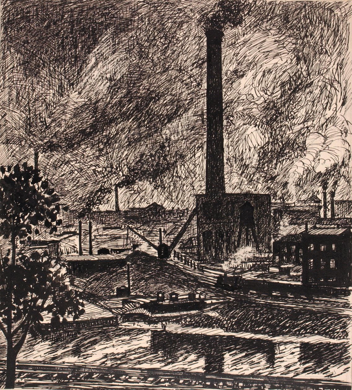 Sin título (Escena industrial) de H. Lyman Sayen