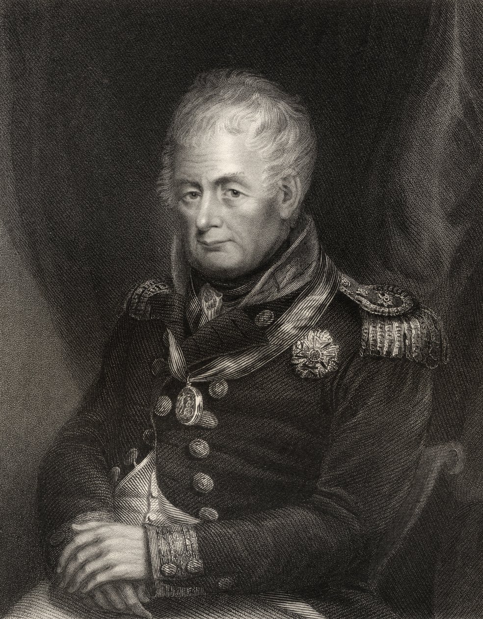Almirante William Carnegie, grabado por Henry Cook, de 