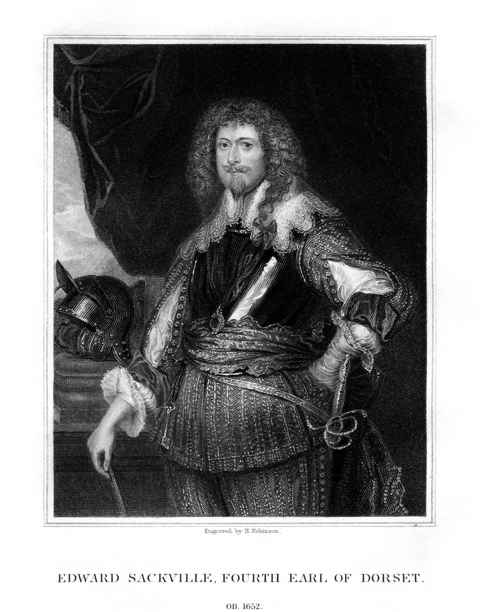 Edward Sackville, 4º Conde de Dorset, soldado y estadista inglés, 1829 de H. Robinson