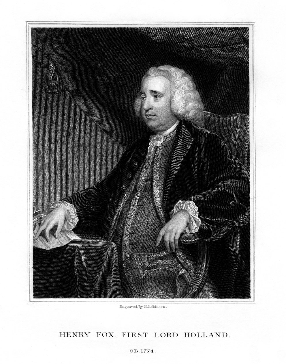Henry Fox, 1er Barón Holland, estadista Whig, 1832 de H. Robinson