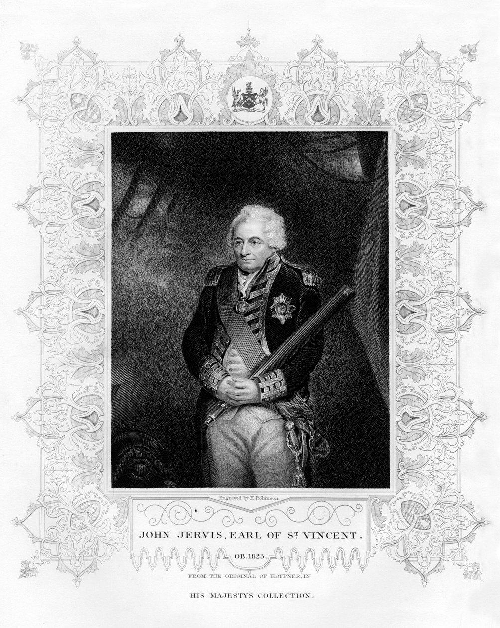 John Jervis, 1er Conde de St Vincent, Almirante de la Marina Real, siglo XIX de H. Robinson