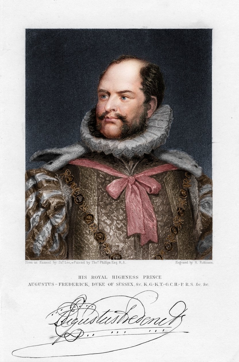 Príncipe Augusto Federico, duque de Sussex, siglo XIX de H. Robinson