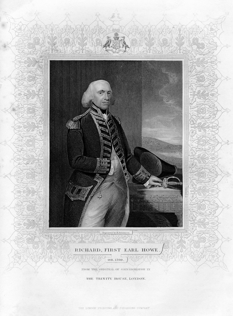 Richard Howe 1726-1799, 1er Conde Howe, almirante inglés, siglo XIX de H. Robinson