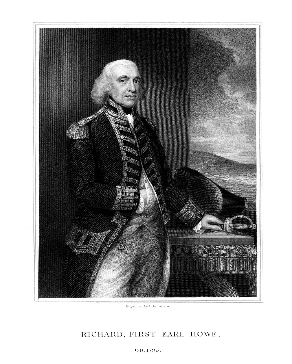 Richard Howe, 1er Conde Howe, almirante británico de H. Robinson