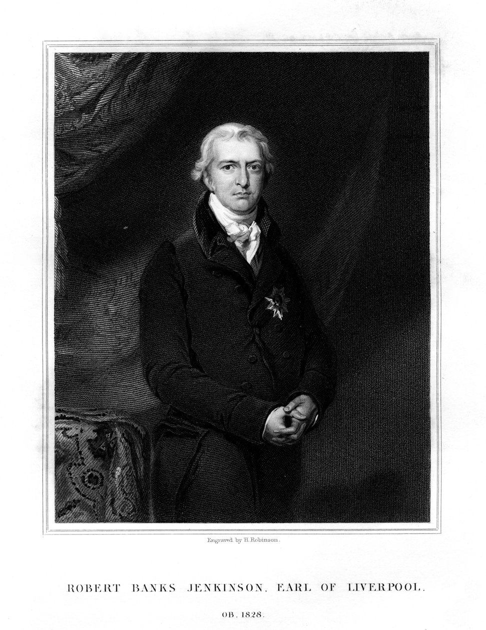 Robert Banks Jenkinson, 2º Conde de Liverpool, Primer Ministro del Reino Unido, 1834 de H. Robinson