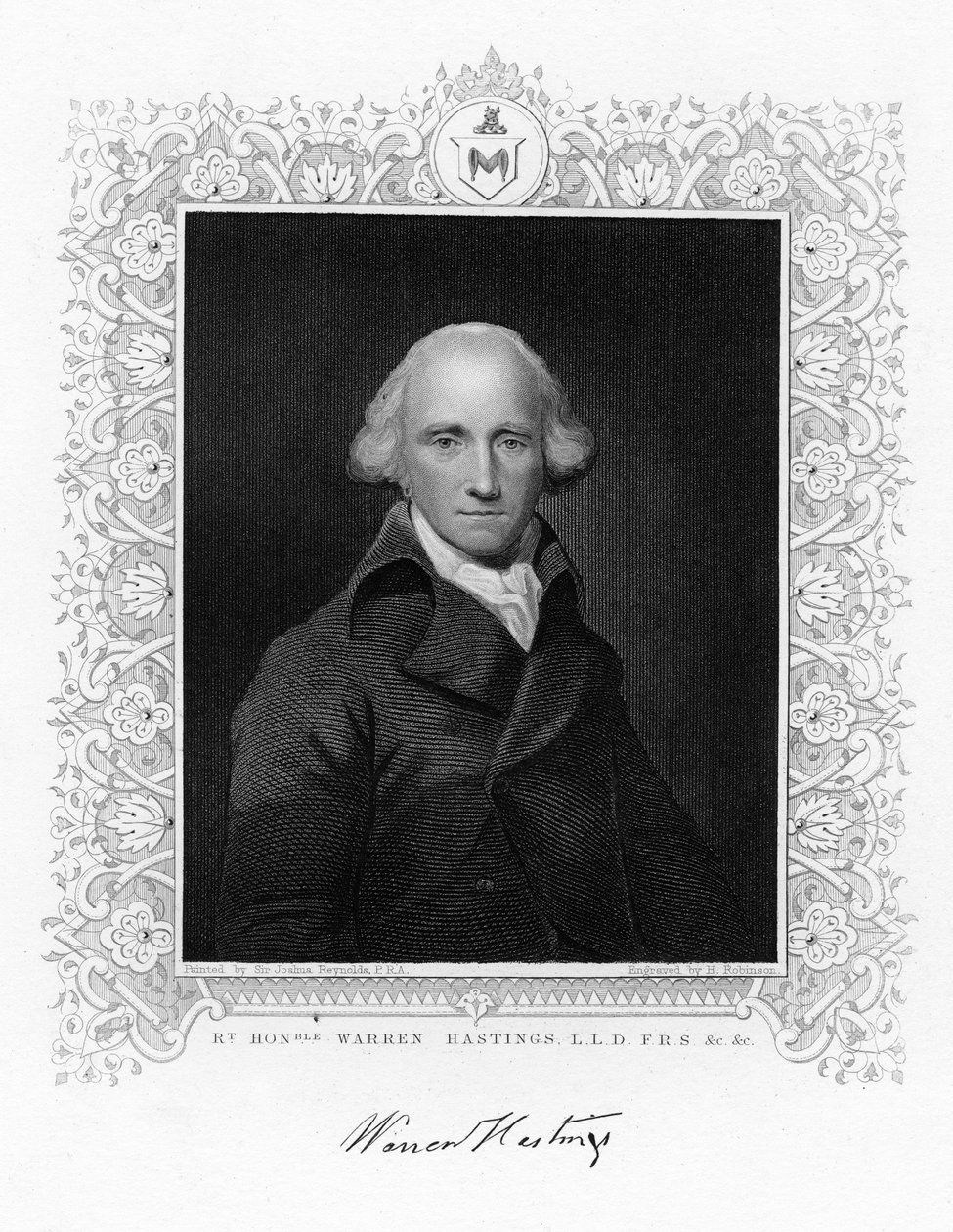 Warren Hastings, el primer gobernador general de la India británica, siglo XIX de H. Robinson