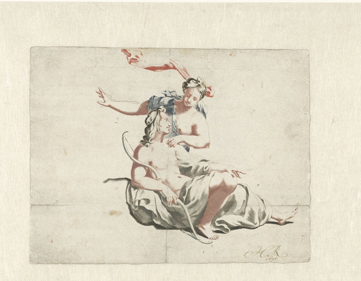 Cazador y ninfa de H. Roucoma