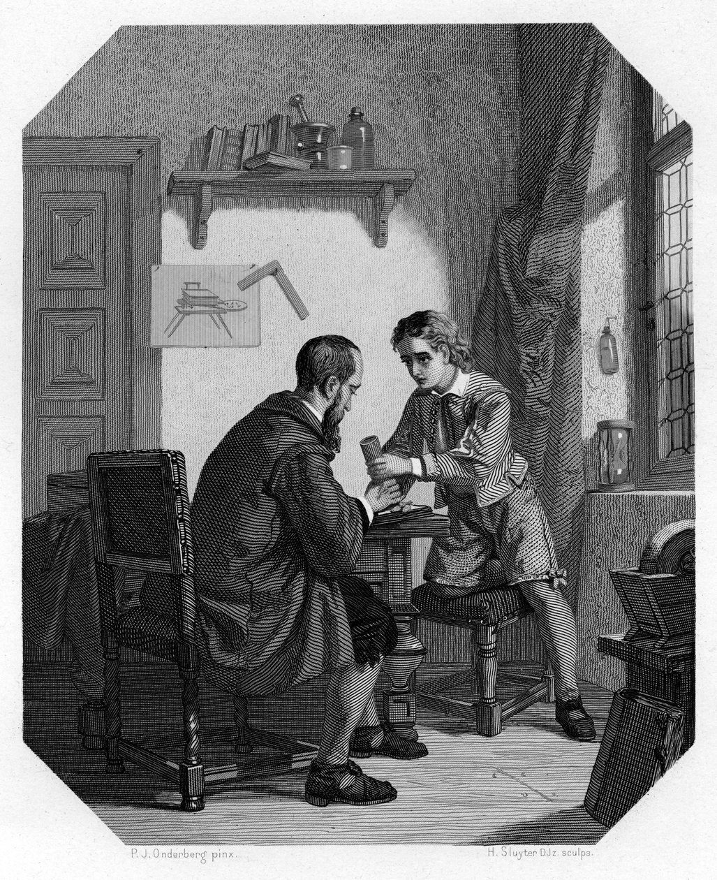 Hans Jansen y su hijo Sacharias, c1870 de H. Sluyter