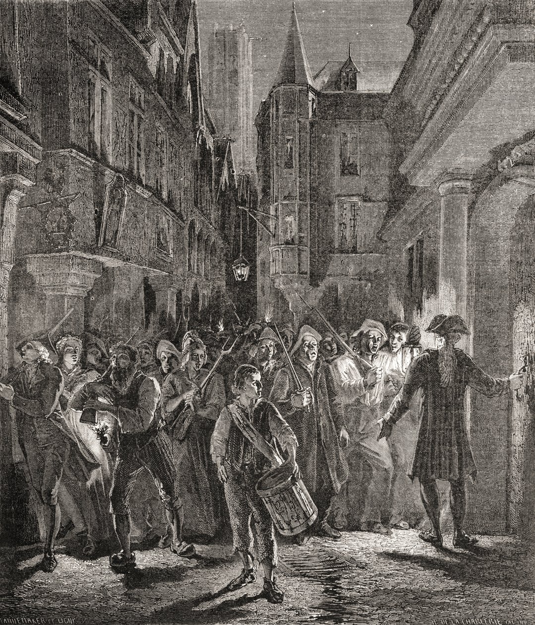 París guardada por el pueblo, grabado por Pannemaker-Ligny de H. de la (after) Charlerie
