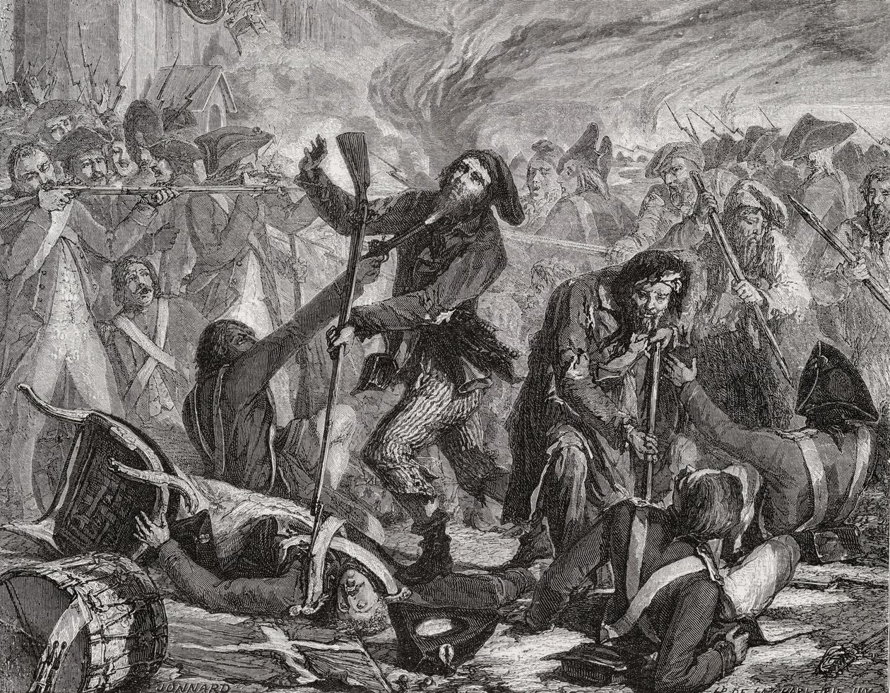 La masacre de la Guardia Suiza, 10 de agosto de 1792 de H. de la Charlerie