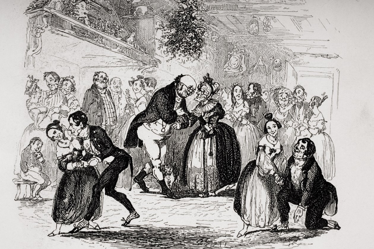Nochebuena en casa del Sr. Wardle, ilustración de 