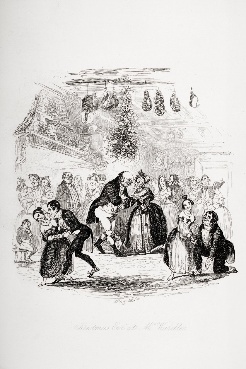 Nochebuena en casa del Sr. Wardle, ilustración de 