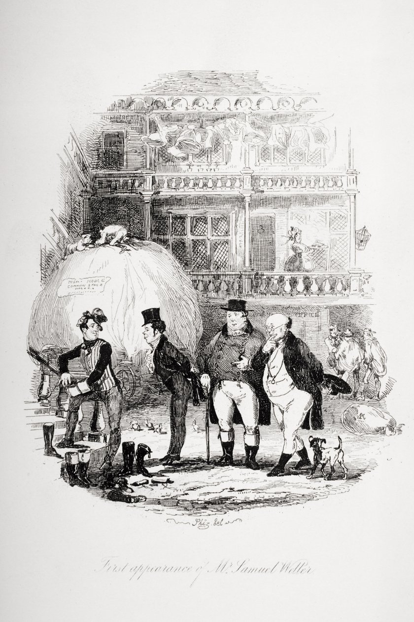 Primera aparición del Sr. Samuel Weller, ilustración de 