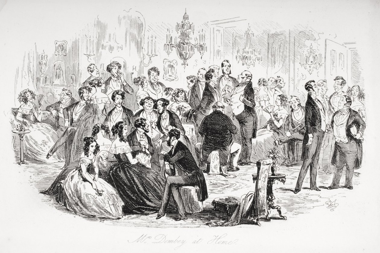 La señora Dombey en casa, ilustración de 