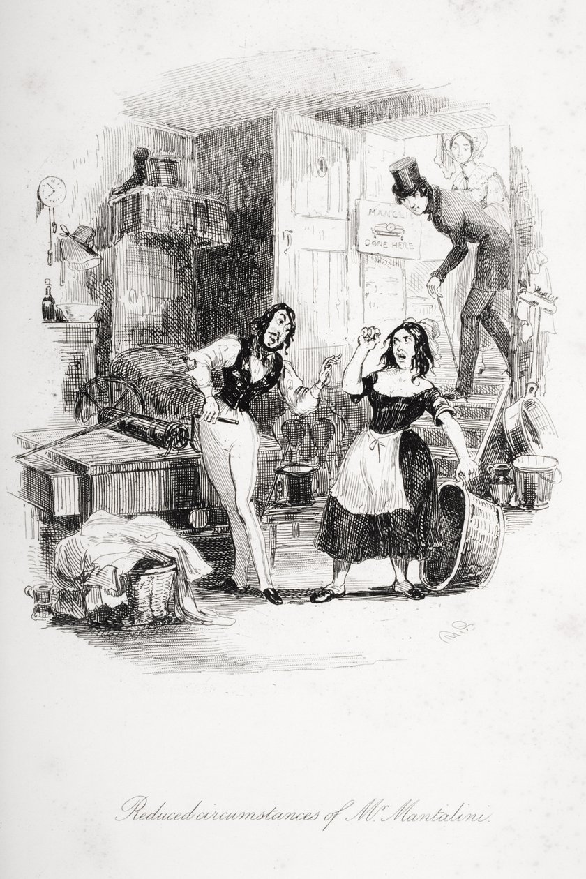 Circunstancias reducidas del Sr. Mantalini, ilustración de 