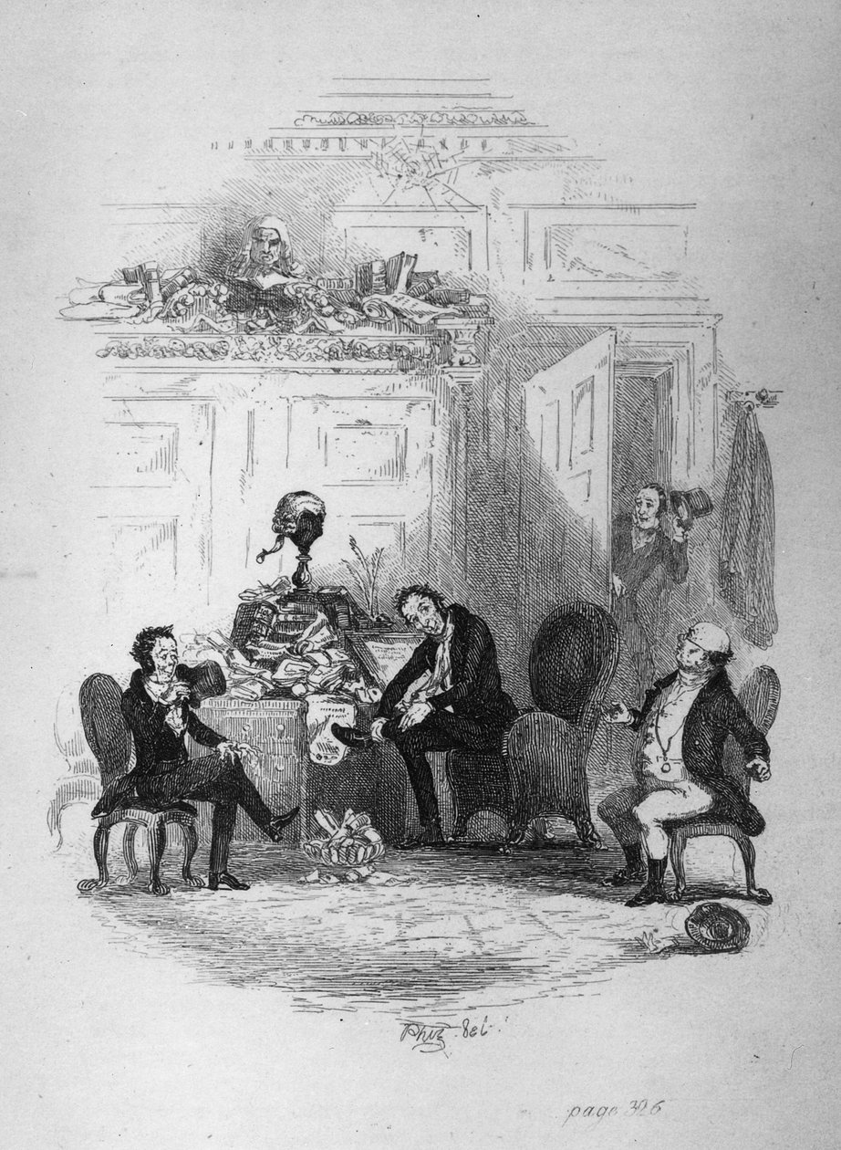 La Primera Entrevista con el Sr. Serjeant Snubbin, ilustración de 
