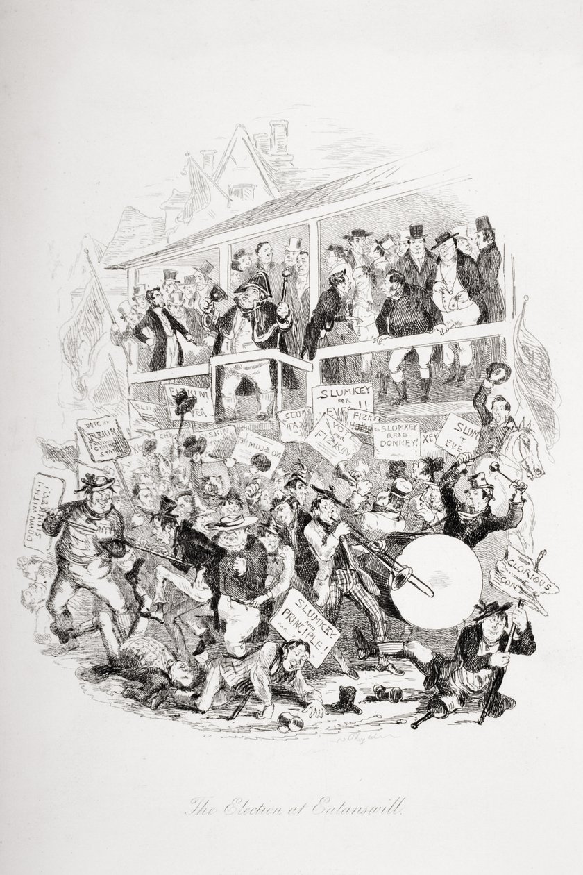 La elección en Eatanswill, ilustración de 