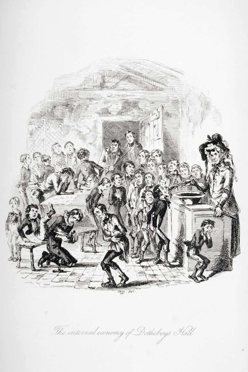 Ilustración para Nicholas Nickleby de Charles Dickens de Hablot Knight (1815 92) Browne