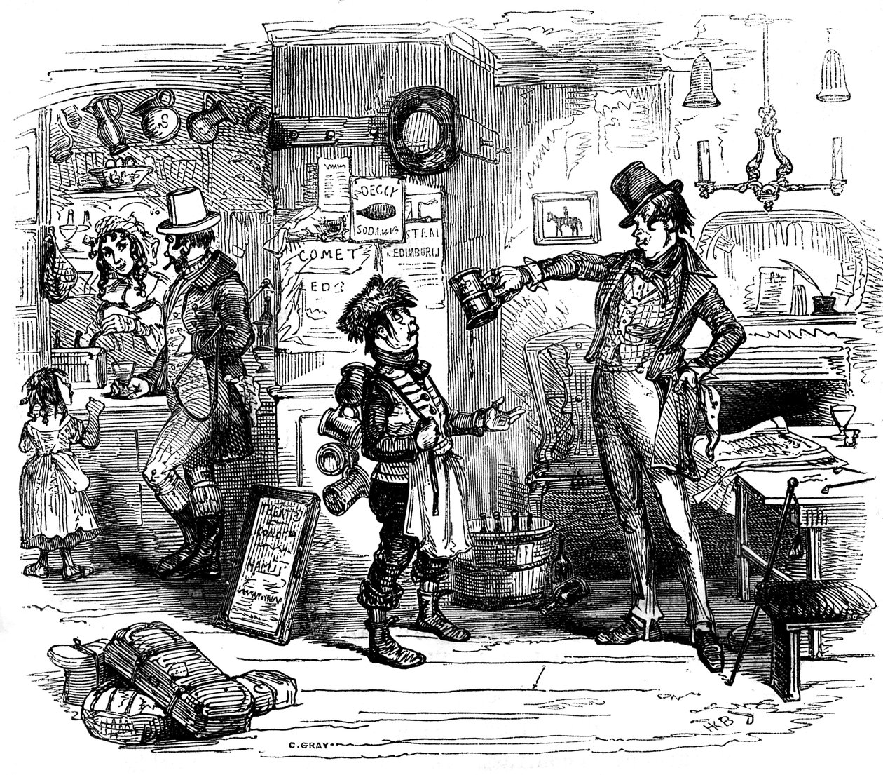 La tienda de antigüedades de Charles Dickens de Hablot Knight Browne