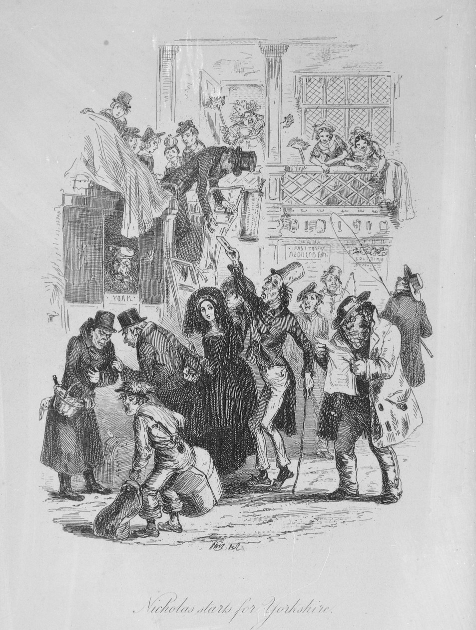Nicholas parte hacia Yorkshire, ilustración de 