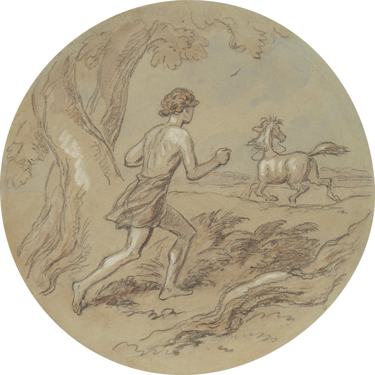 Uno de los dieciocho diseños para una serie de láminas que ilustran Venus y Adonis de Hablot Knight Browne