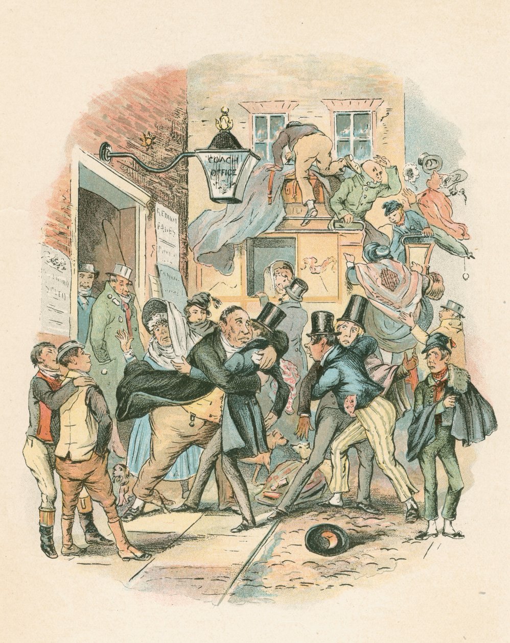 Escena de Nicholas Nickelby de Charles Dickens, 1838-1839 de Hablot Knight Browne