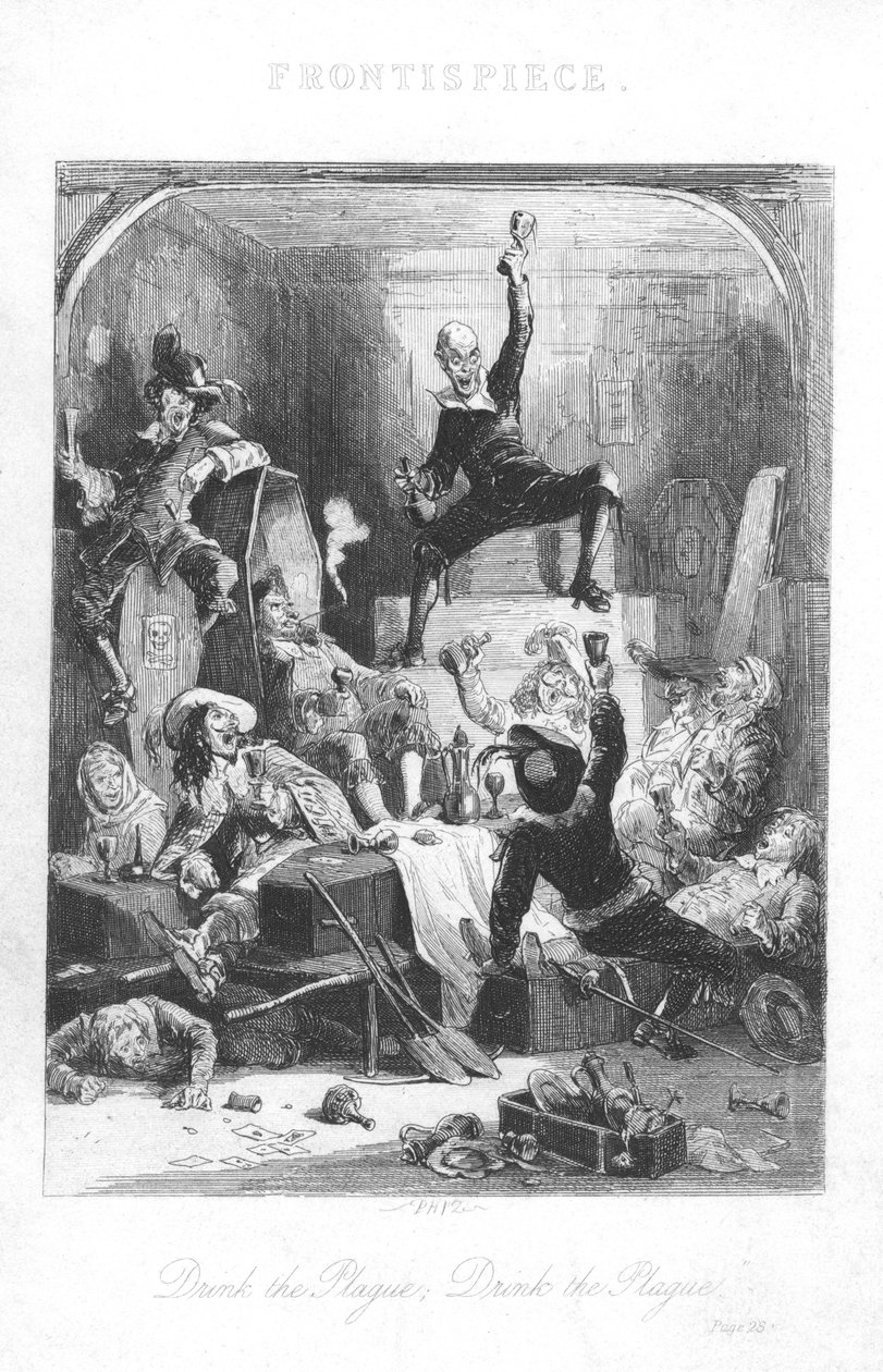 Escena de Old St Pauls de William Harrison Ainsworth, 1855 de Hablot Knight Browne
