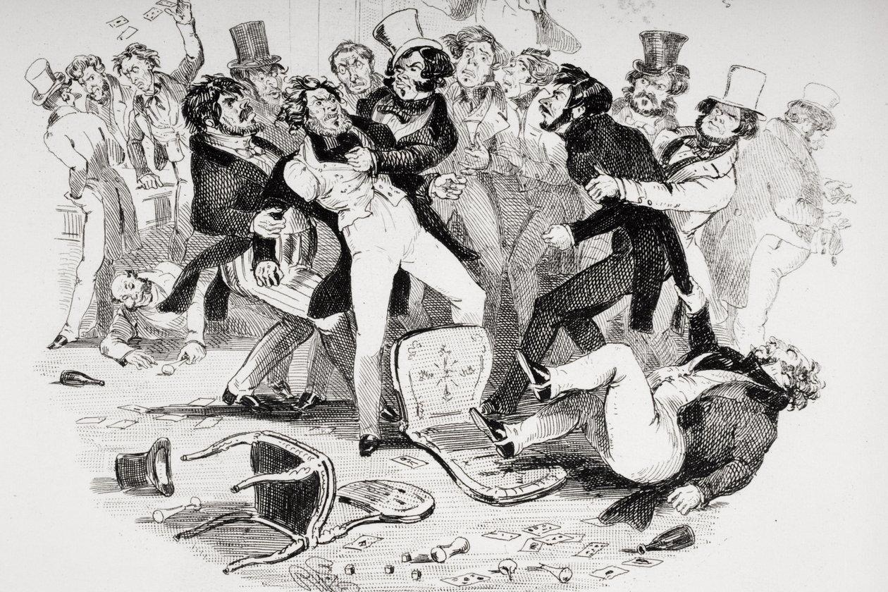 La última pelea entre Sir Mulberry y su alumno, ilustración de 