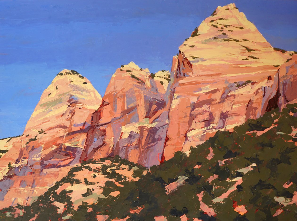 Patriarcas de la tarde, Sión II, c.2025 (óleo sobre masonita) de Hadley Rampton
