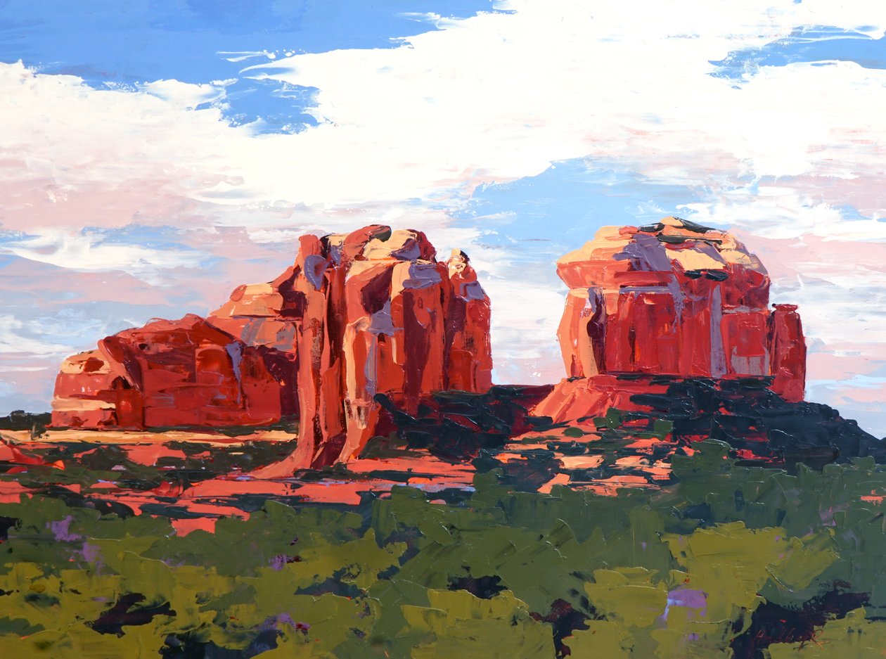 Parting Clouds, c. 2024 (óleo sobre tabla) de Hadley Rampton
