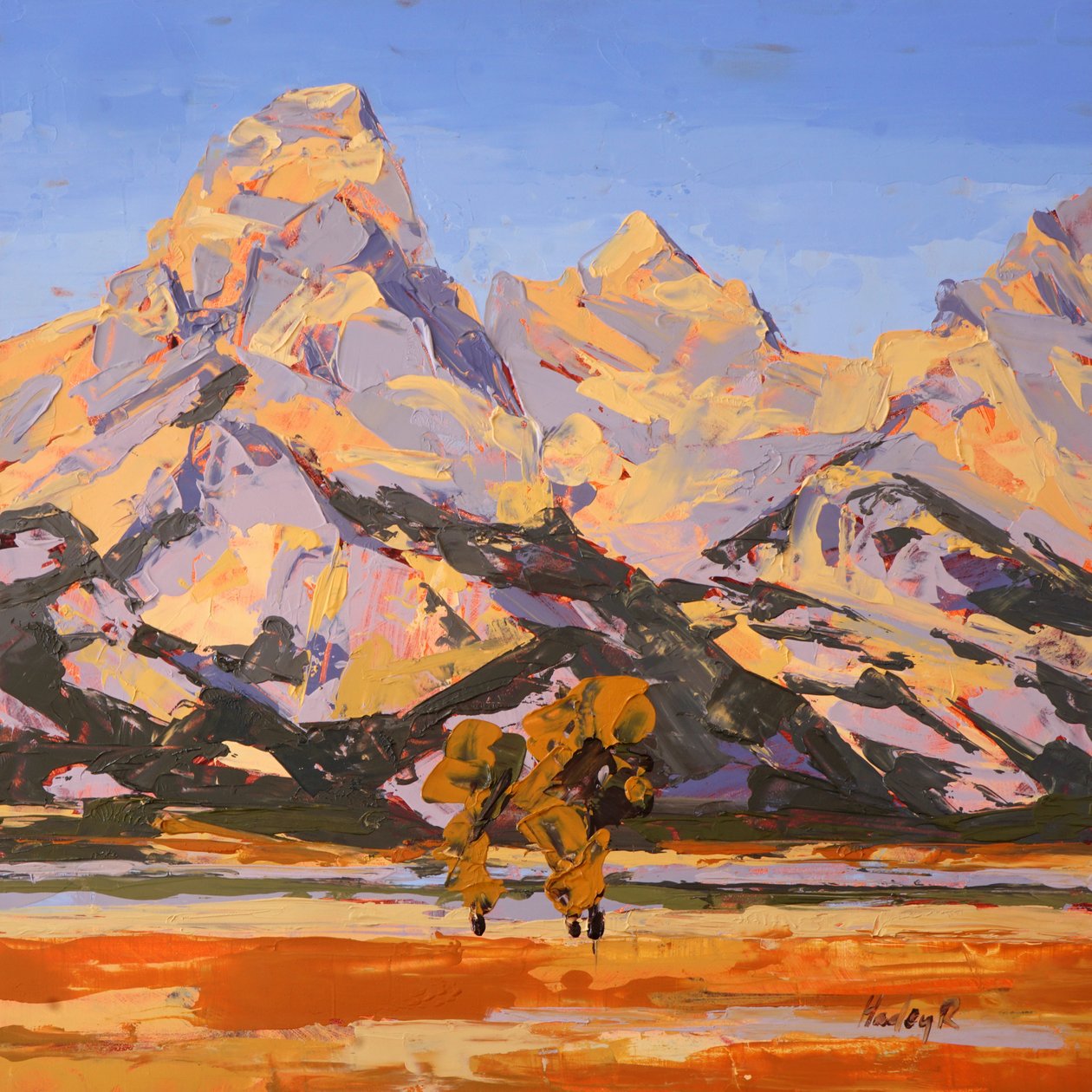 Teton Glow, c. 2022 (óleo sobre panel) de Hadley Rampton
