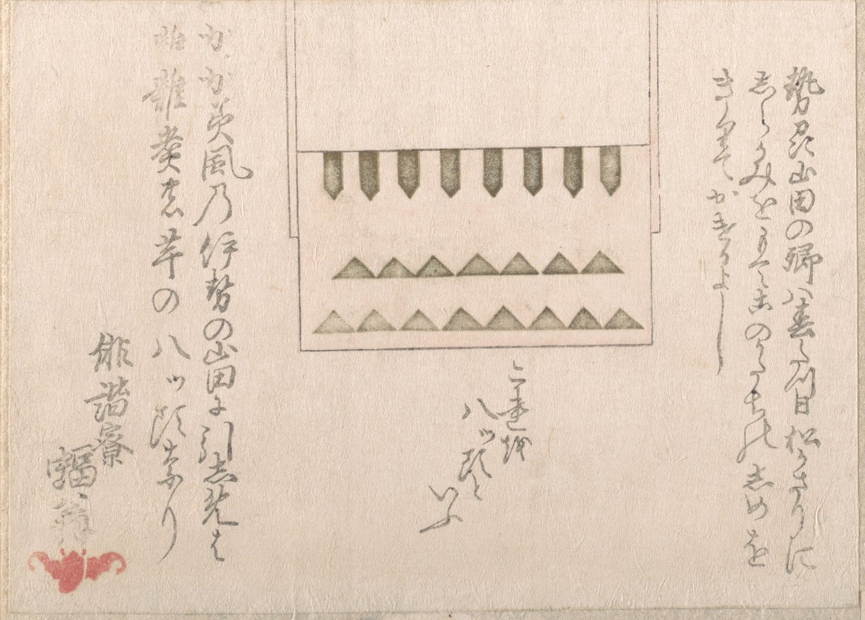 Una especie de decoración de papel religioso, siglos XVIII-XIX de Haikairyo Henpuku