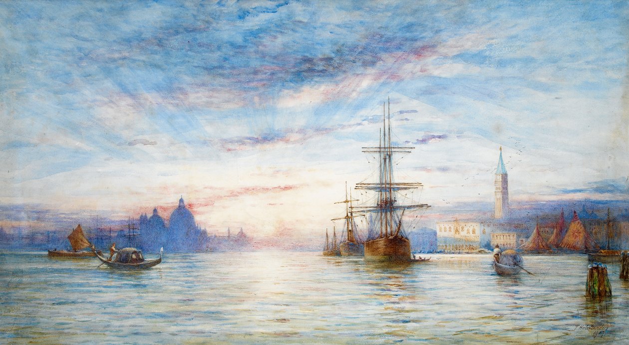 Atardecer sobre la laguna veneciana de Hale Sanders