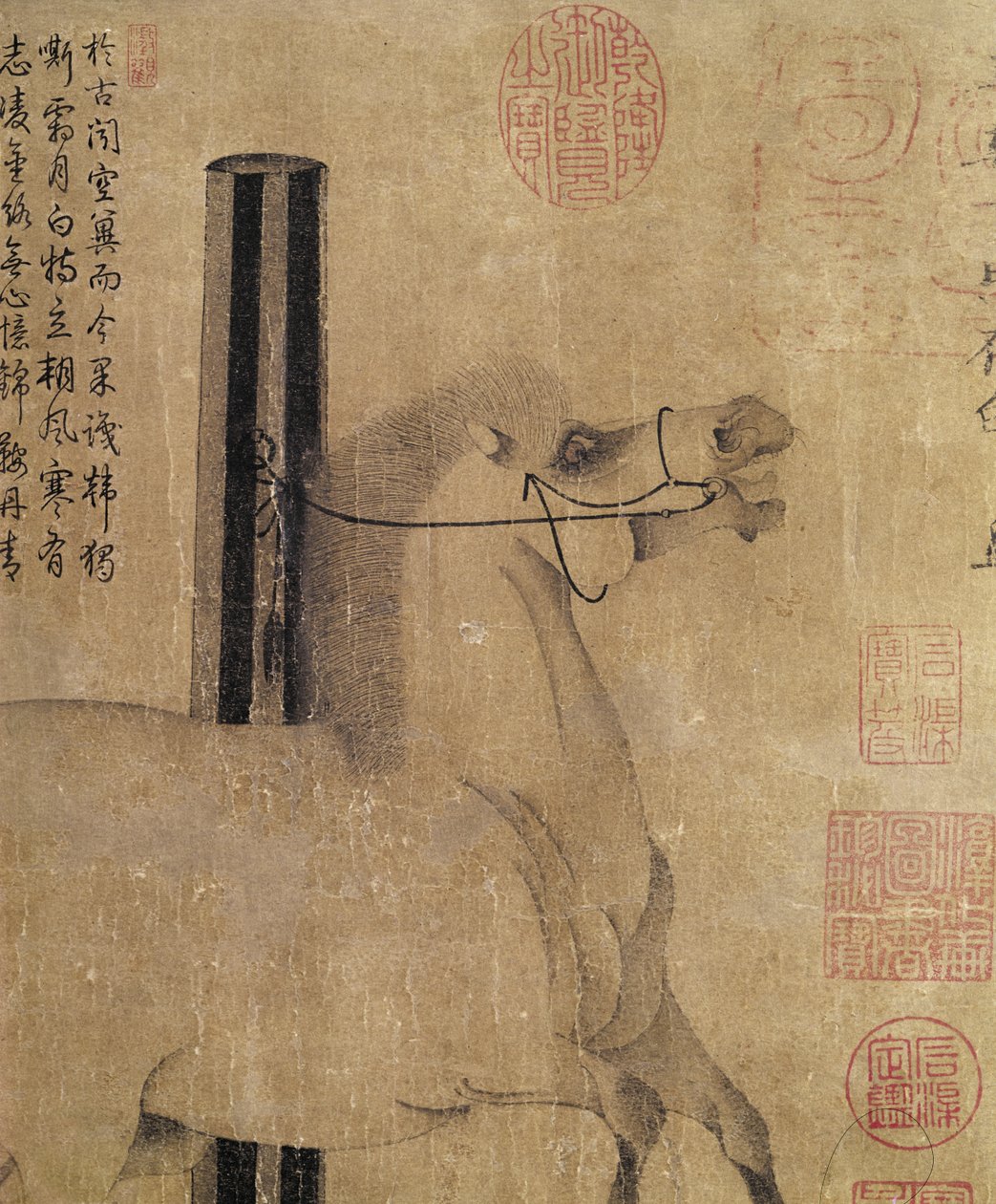 Blanco brillante nocturno, dinastía Tang (618-907) c.750 (tinta sobre papel) de Han Gan