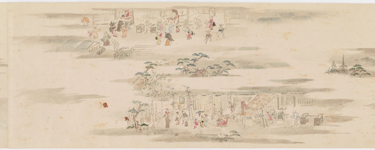 Pasatiempos y ocupaciones de los doce meses, período Edo, finales del siglo XVII-principios del siglo XVIII de Hanabusa Itcho