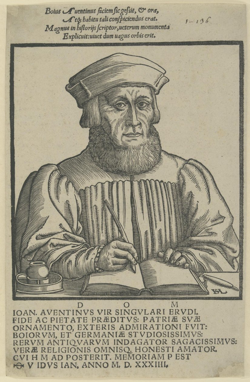 Ioannes Aventinus - dedicatoria Annalium Boiorum de Hanns Lautensack
