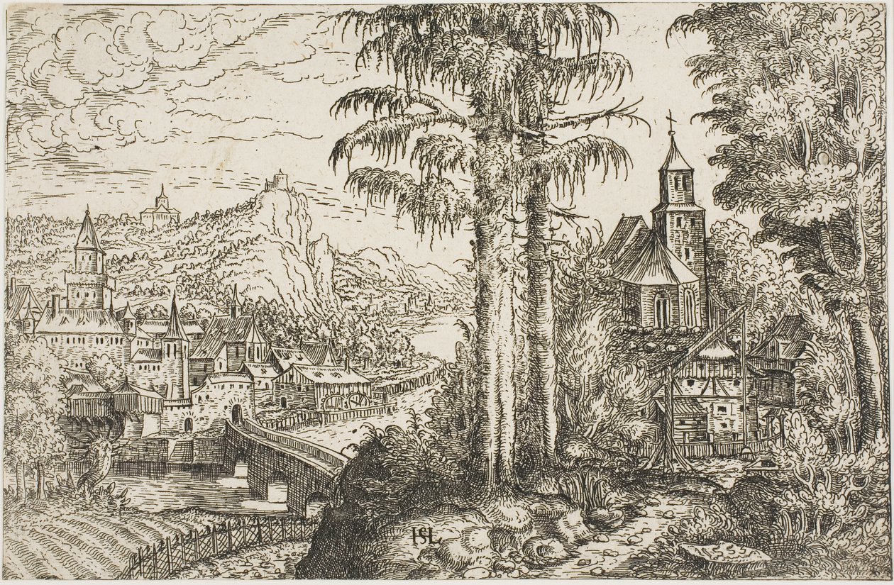 Paisaje con una iglesia de Hanns Lautensack