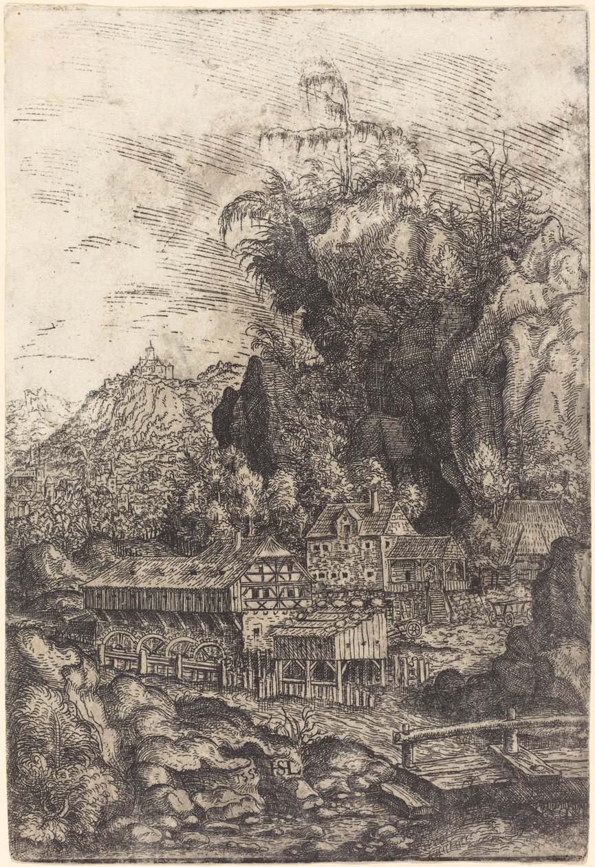 Paisaje con molino de agua de Hanns Lautensack