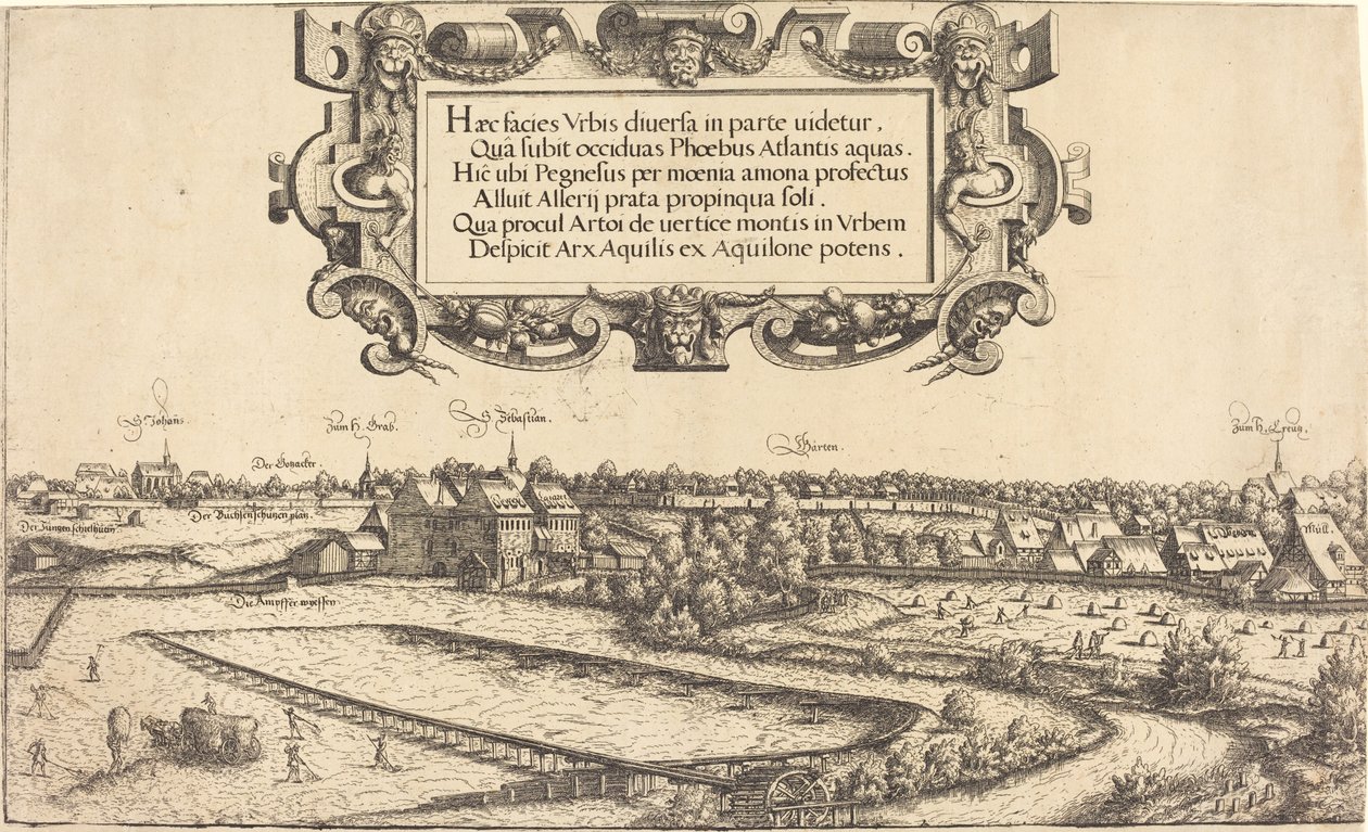 Vista de Núremberg desde el oeste [sección izquierda] de Hanns Lautensack