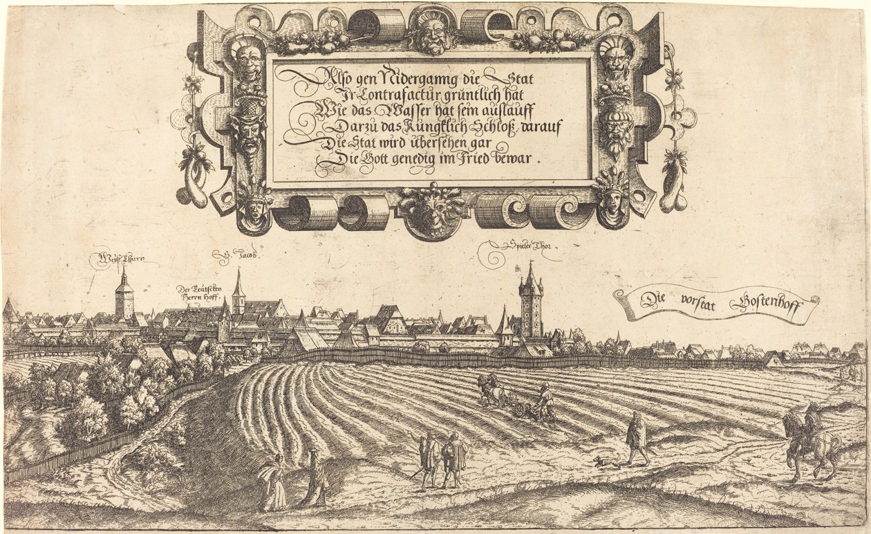 Vista de Núremberg desde el oeste [sección derecha] de Hanns Lautensack