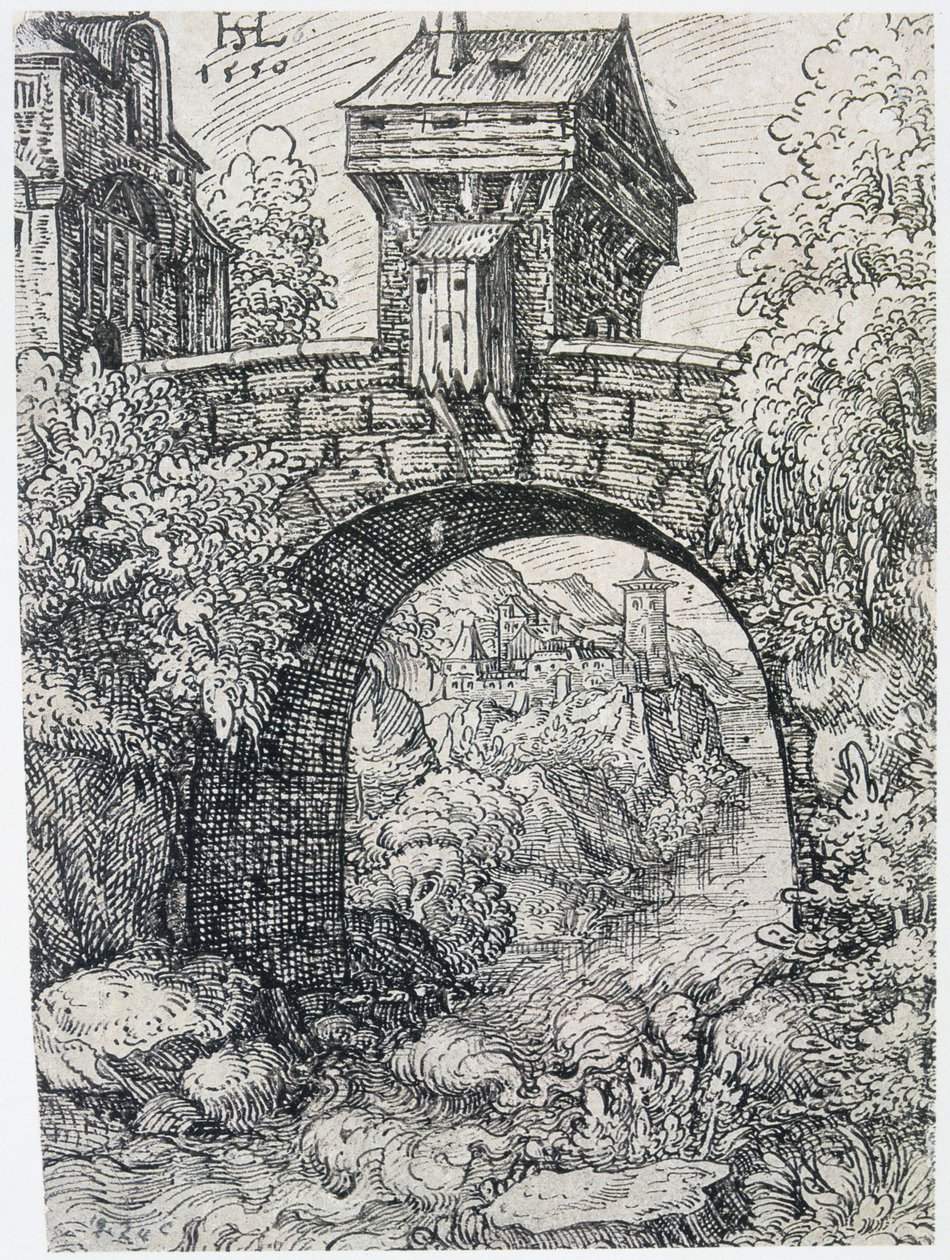 Paisaje con puente, 1550 de Hanns Sebald Lautensack