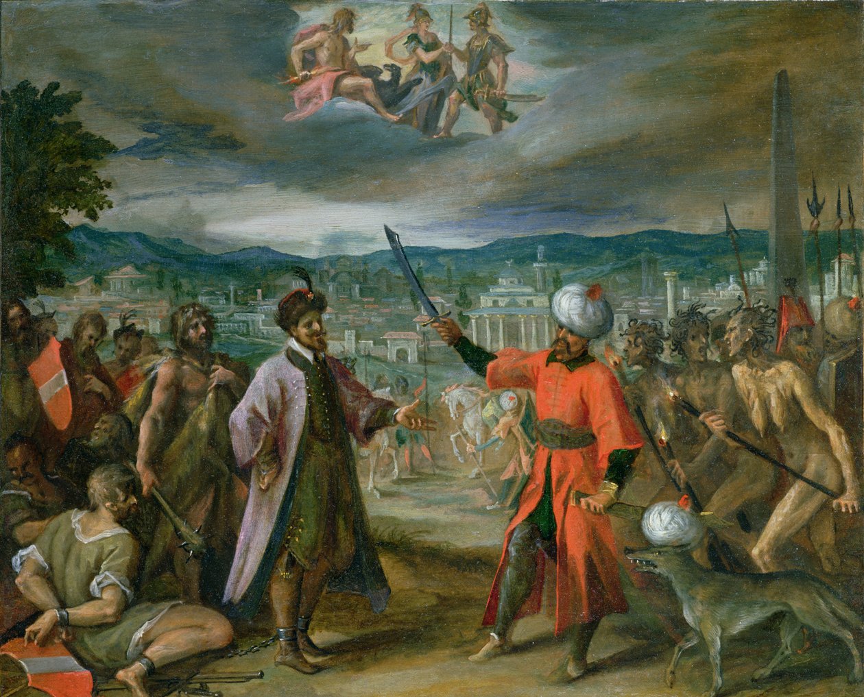 Alegoría de las guerras turcas: La declaración de guerra en Constantinopla, 1603-4 de Hans von Aachen