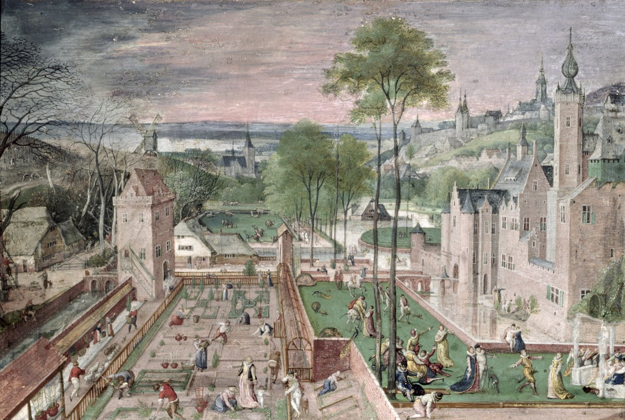 Primavera en el jardín del castillo, 1584 de Hans Bol