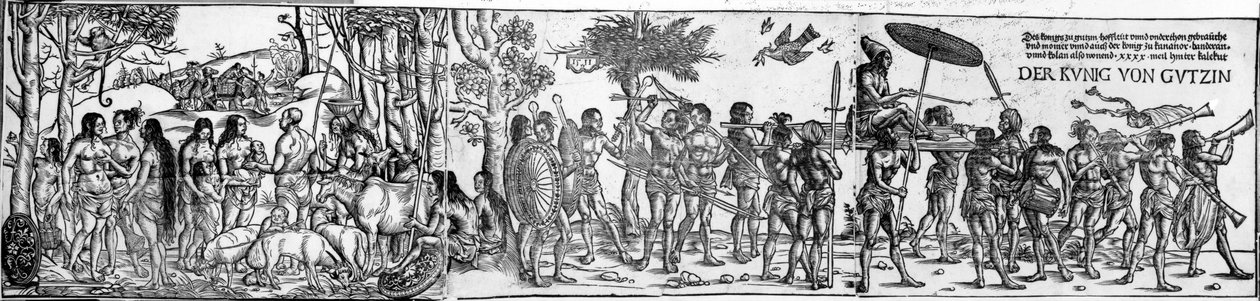 Der kuing von Gutzin, grabado por George Glockendon, 1511 de Hans Burgkmair